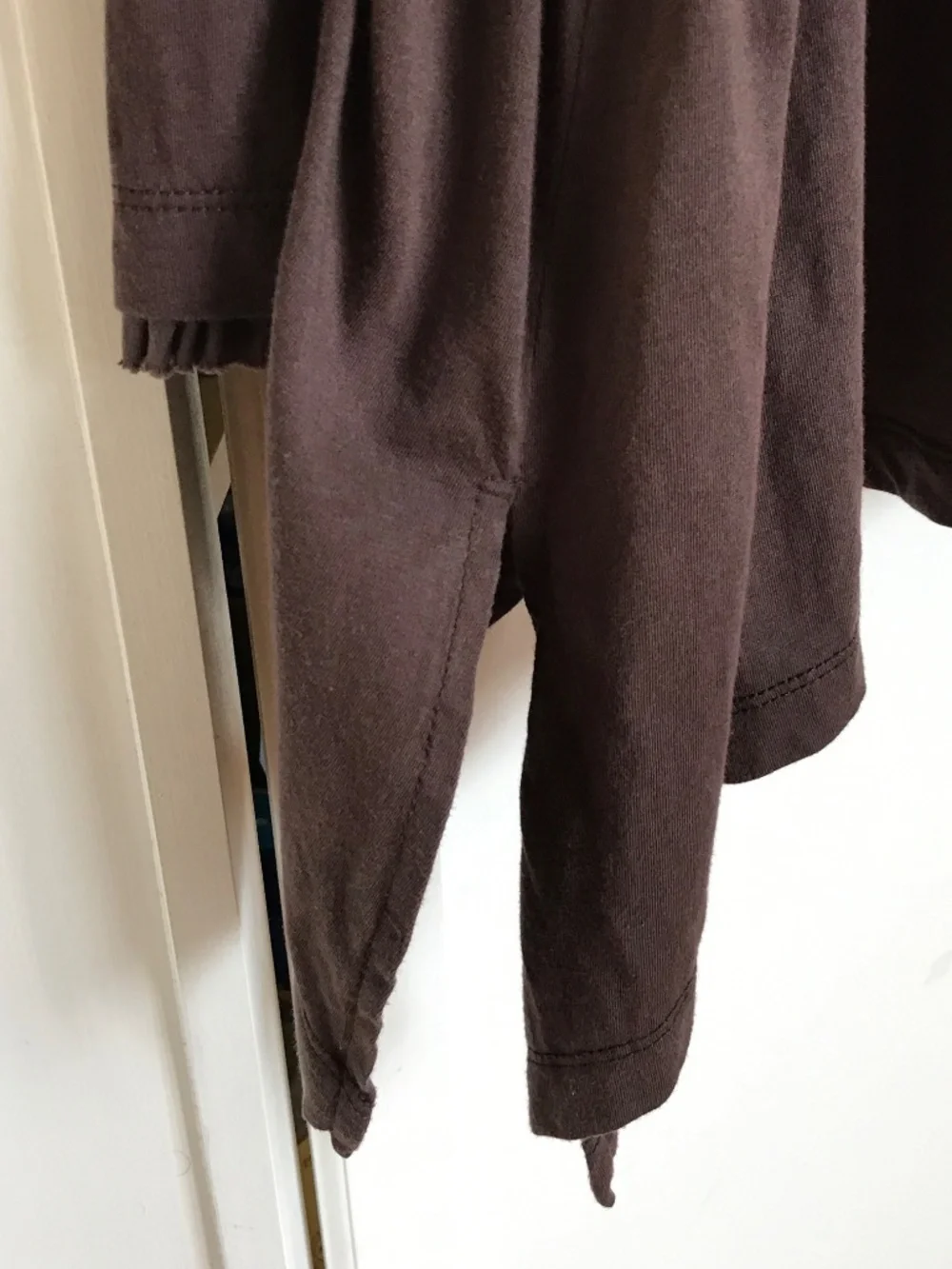 WOMAN WITHIN Long Sleeve Ruffle Trim Tunic Brown Women’s Plus Size 3X